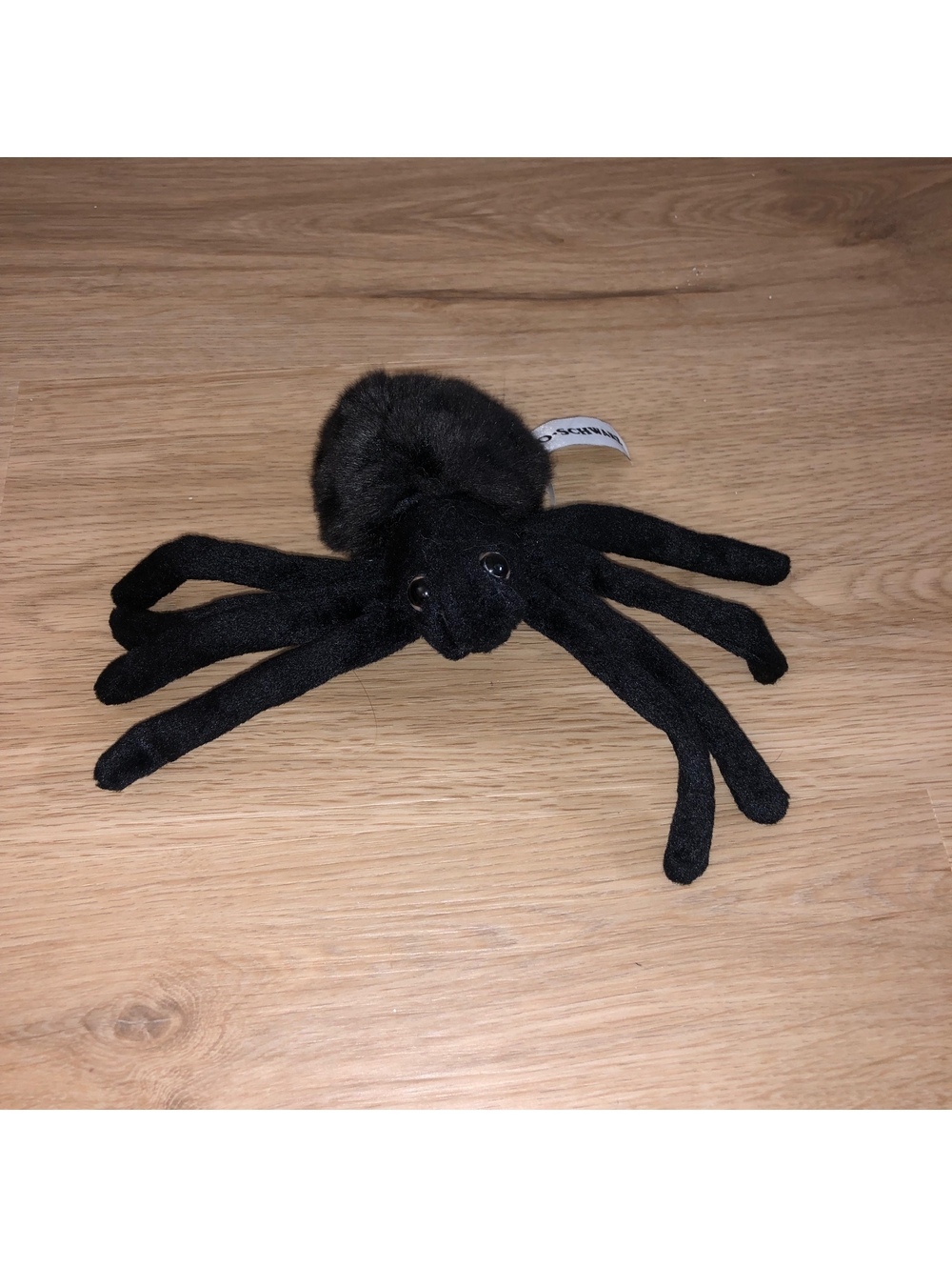VINTAGE FAO SCHWARZ BLACK SPIDER PLUSH SUPER RARE POSABLE WIRE LEGS BENDABLE